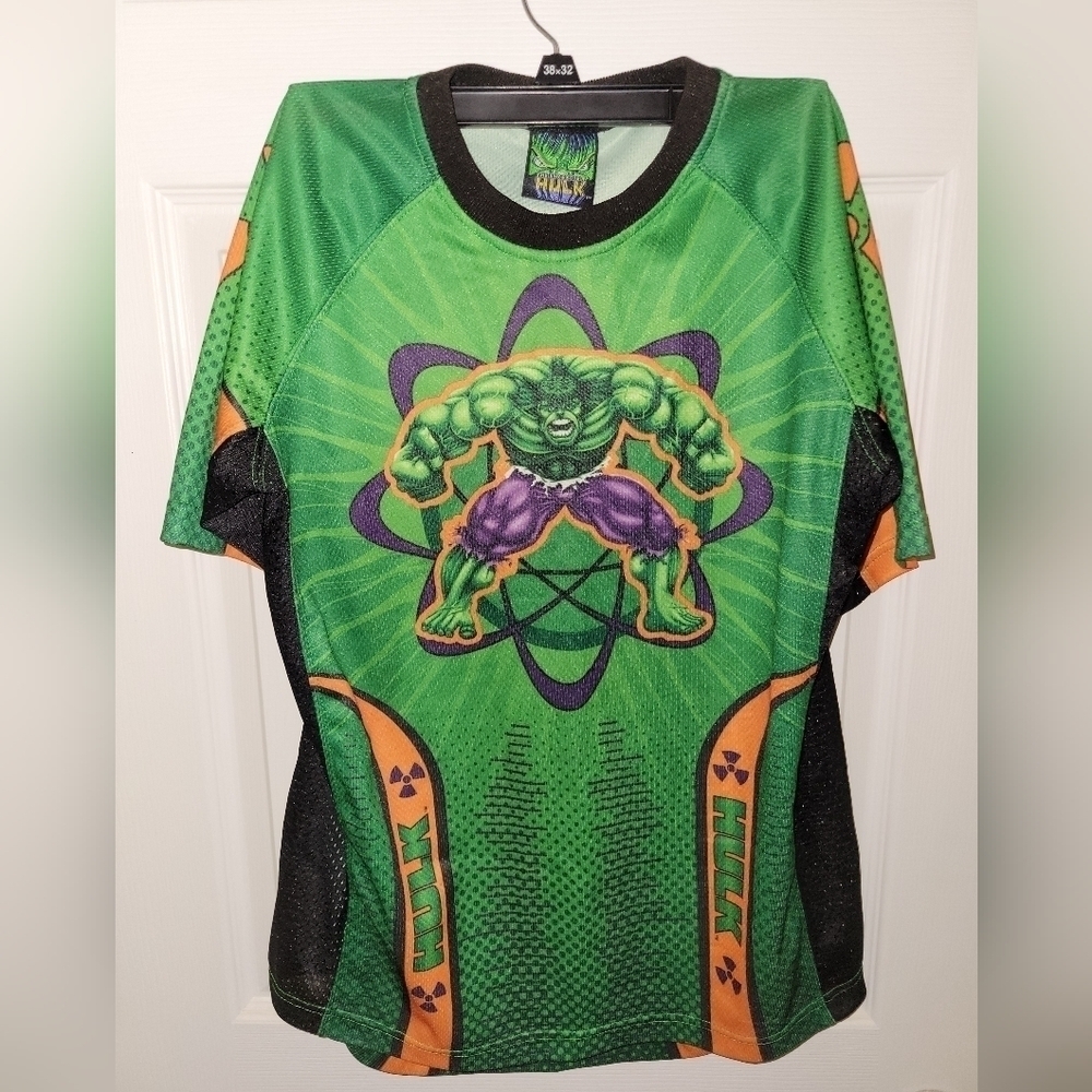 Vintage The Incredible Hulk Deadstock Jersey Style Short Sleeve Shirt NWT (2002)